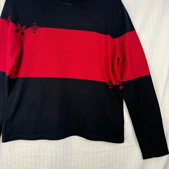 Jones New York Country Silk Wool Turtleneck Snowflake Sweater Women’s Size Large - Picture 5 of 8
